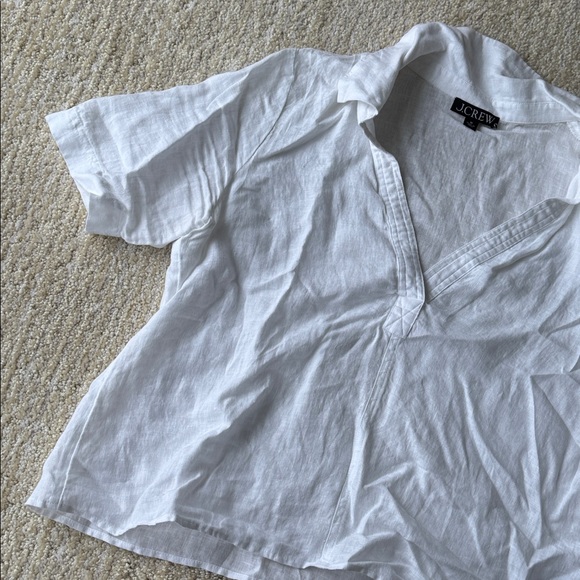 J. Crew White Linen Popover - Picture 3 of 7